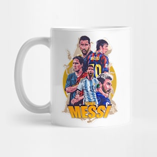 Messi's Evolution: A Visual Journey Through Footballing History Mug